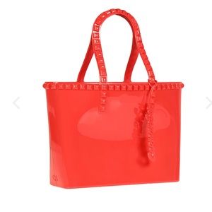 Carmen Sol Small Jelly Beach Tote + 3 jelly purse Charms